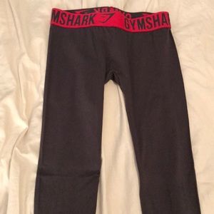 Gymshark Charcoal Gray/ Cranberry Fit Leggings